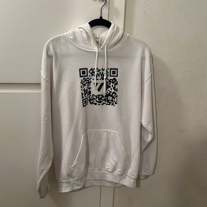 White QR Code hoodie